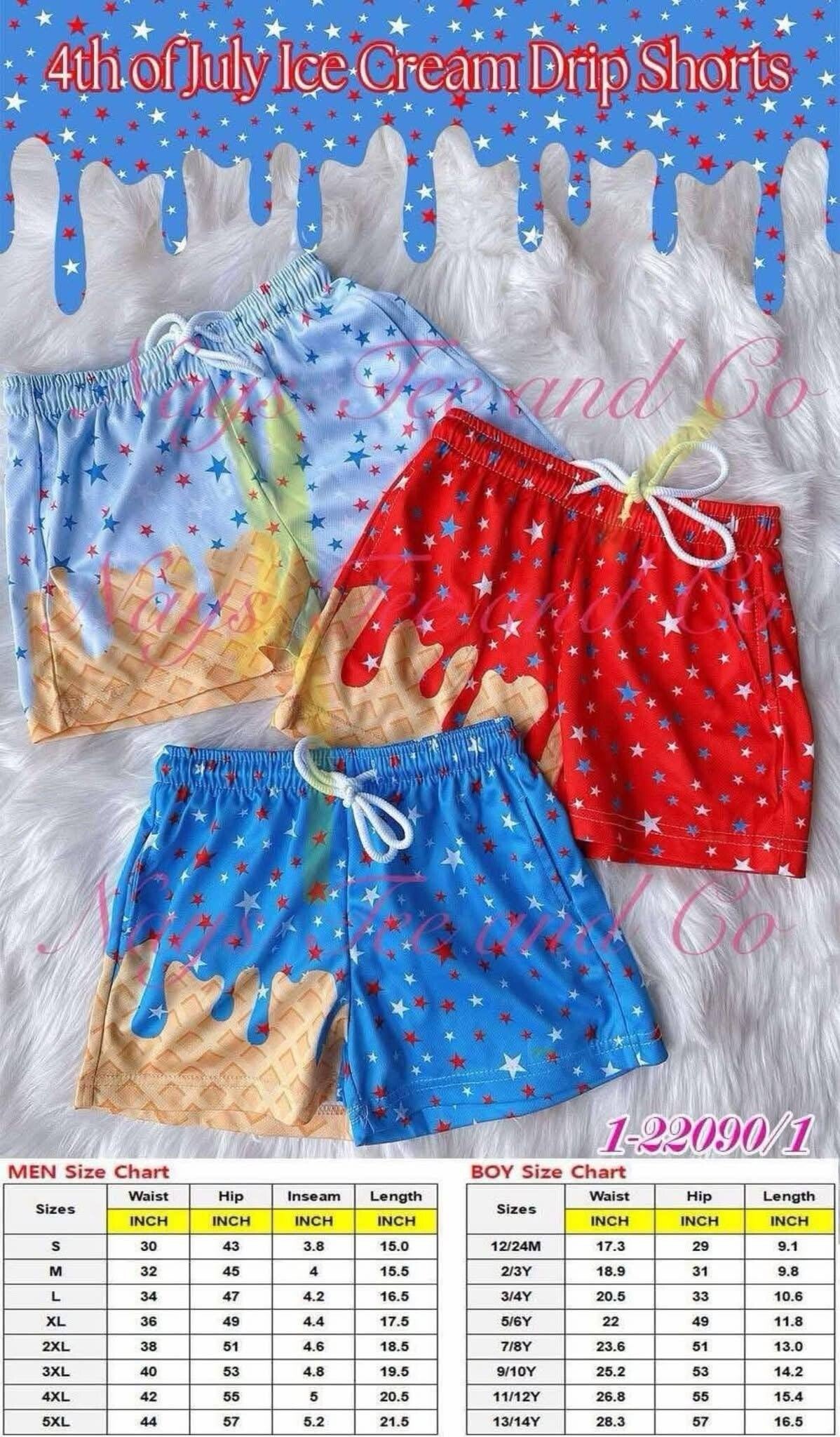 Men & boy 4th of July shorts