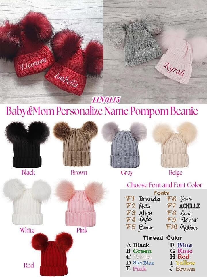 Mama & me custom winter hats