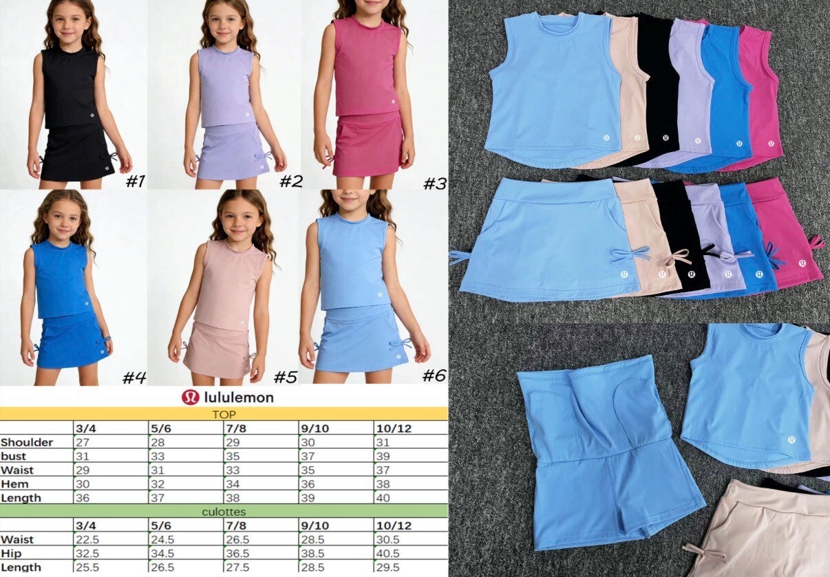 Girls Lu🍋 Yoga skort set