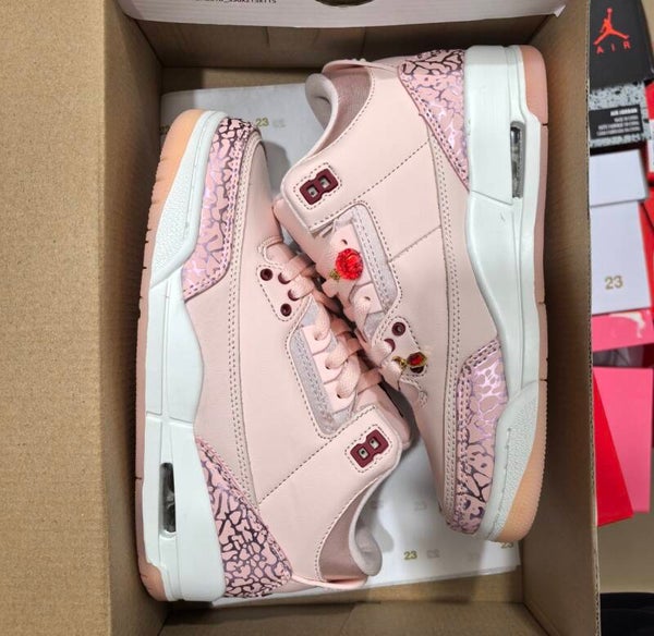 Adult AJ3 pink cheetah Jordans