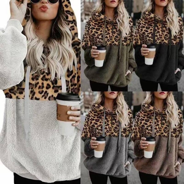 Leopard fuzzy sweatshirt