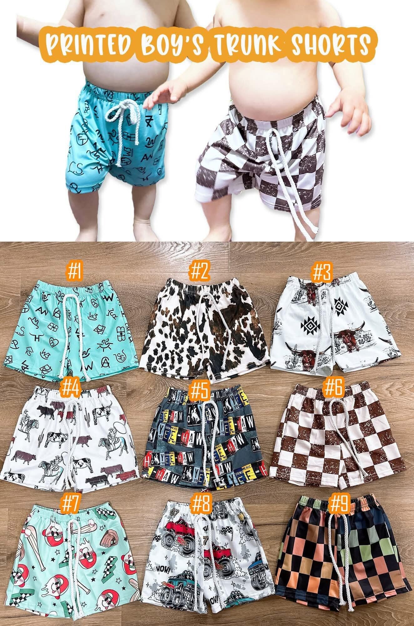 Boys printed swim shorts