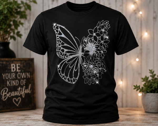 Silver Butterfly Bloom Tee
