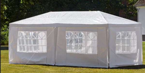 wit party pop up tent 3mx6m te huur per event=3dagen