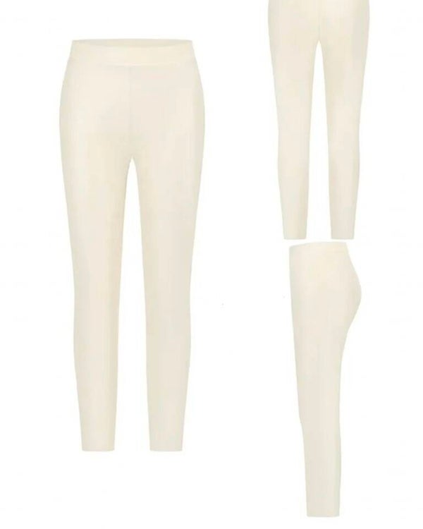 Norfy leatherlook legging roomwit
