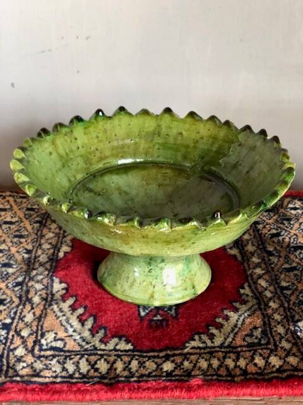 Tamegroute schaal op voet zigzag mt. M groen