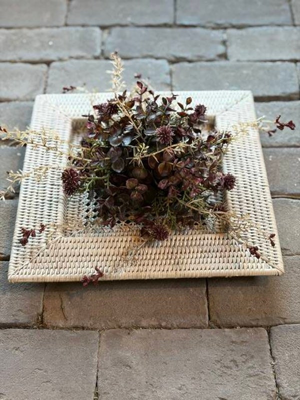 Halve kunst bol tafelstuk bordeaux S