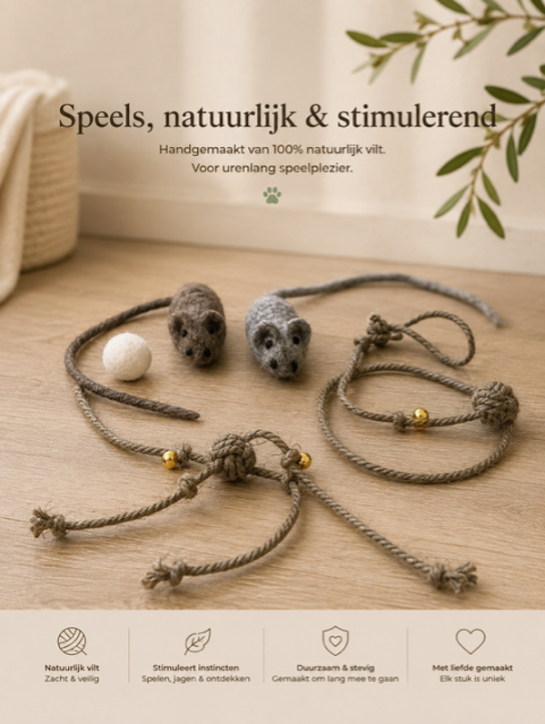 Naturel kattenspeelgoed set van 5