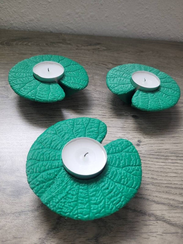 🌿 Set de 3 nénuphars porte-bougies flottants – Ambiance zen pour bain & piscine