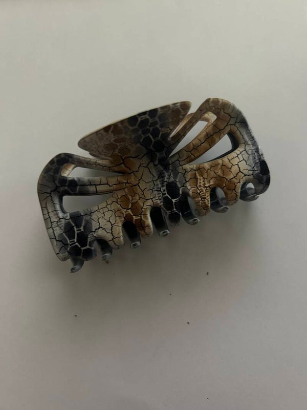 Haarclip bruin grijs