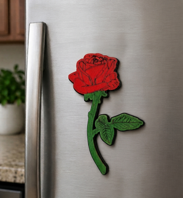Wood Rose Magnet