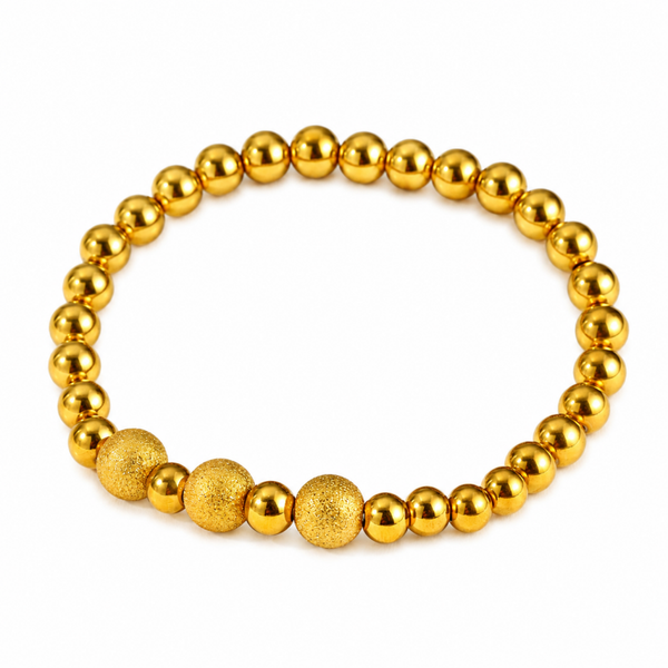 Armband 3 grote bolletjes goud