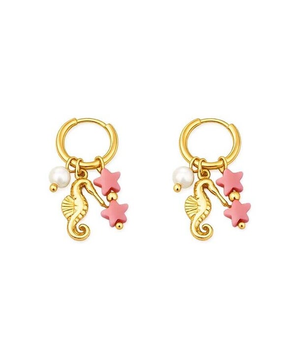 Oorbellen pink seahorse