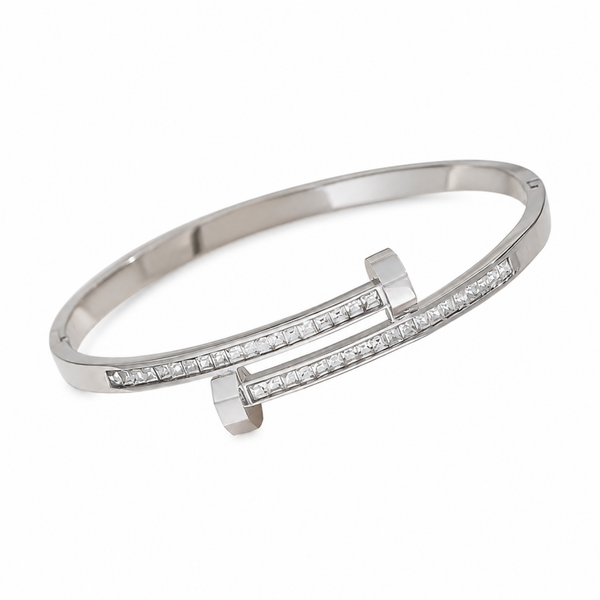 Bangle diamond spike zilver