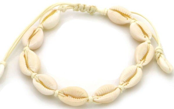 Enkelbandje wit schelpen