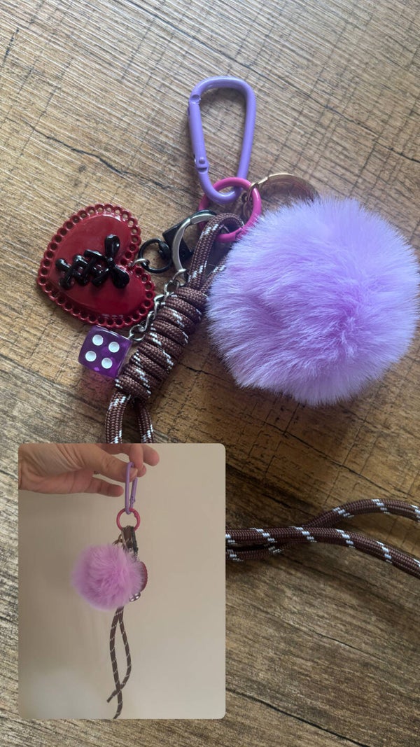 Bagcharm Paars/Bruin