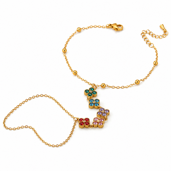Handchain Strassy Clover Mixed Color