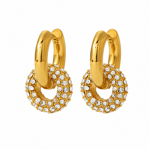 Oorbellen cirkel diamond goud