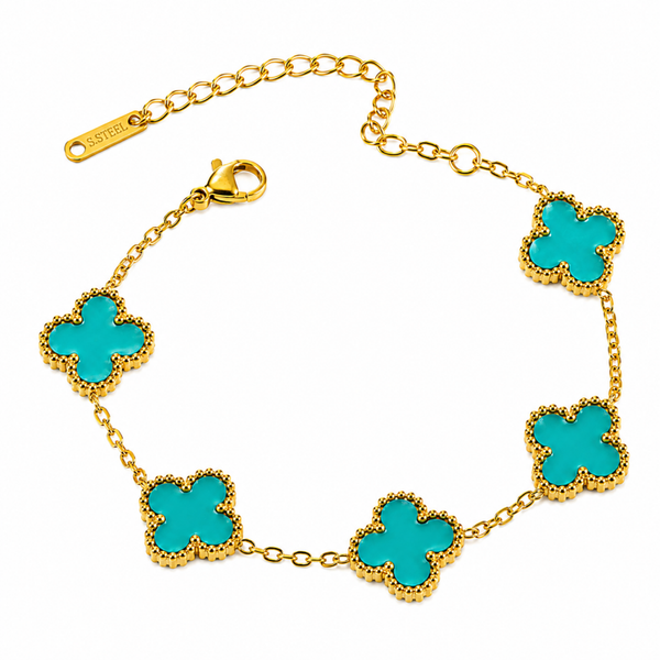 Armband Klaver Turquoise Groen