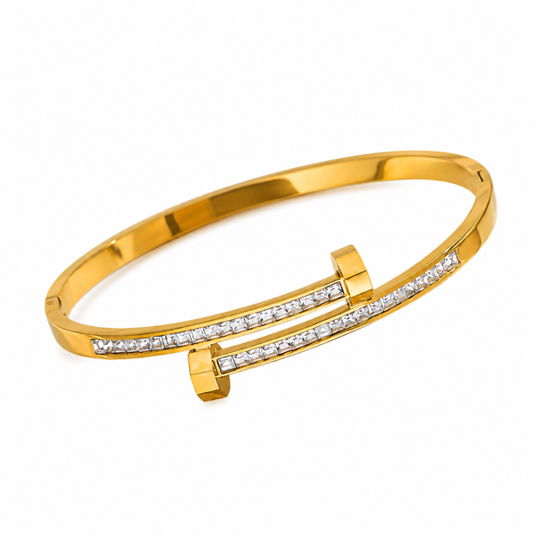 Bangle diamond spike goud