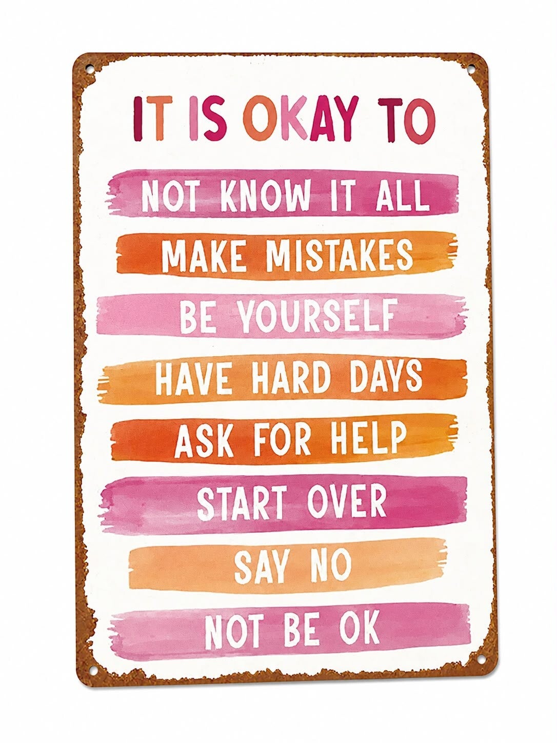 Metalen wandbord - it’s okay