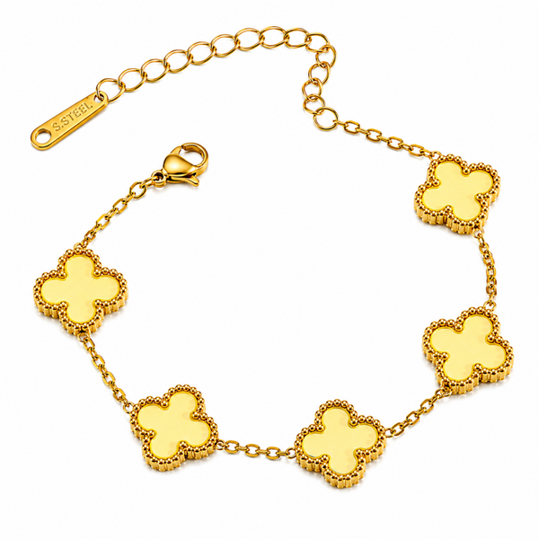 Armband Klaver Geel