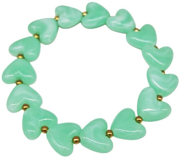 Armband hartjes groen