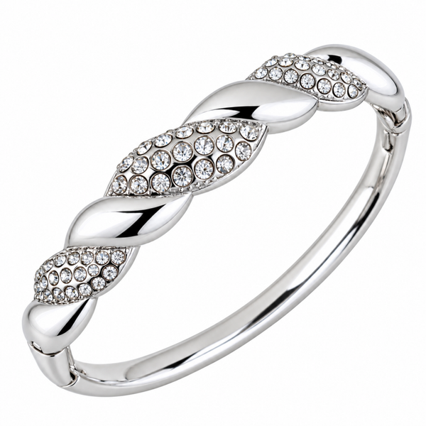 Bangle big strass zilver