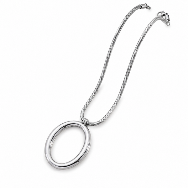 Ketting ovaal love zilver
