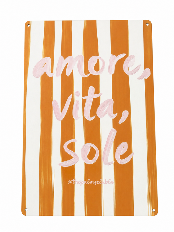 Metalen wandbord - amore vita sole
