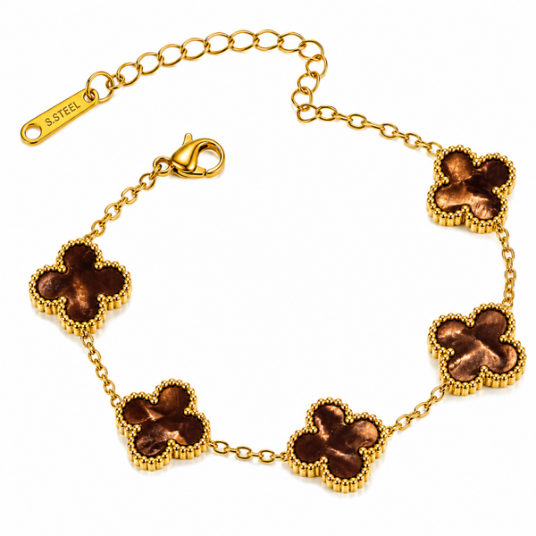 Armband Klaver Bruin Shine
