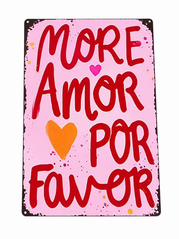 Metalen wandbord - more amor