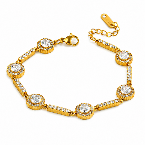 Armband cirkel stripe goud