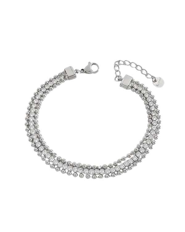 Armband glittery zilver