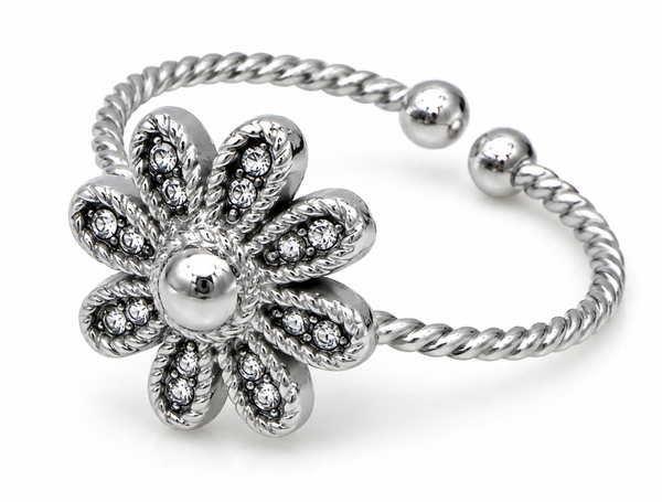 Ring Diamond Flower zilver