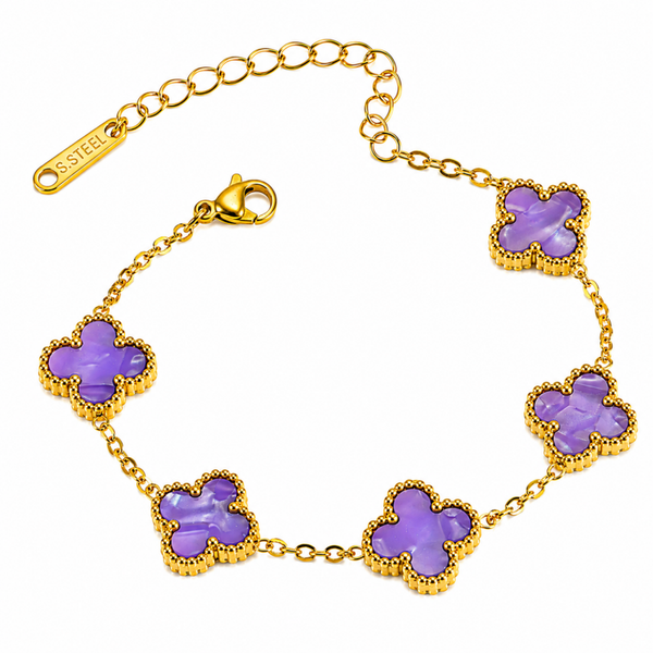 Armband Klaver Paars