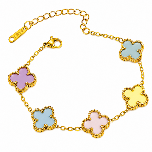 Armband Klaver Pastel Mix