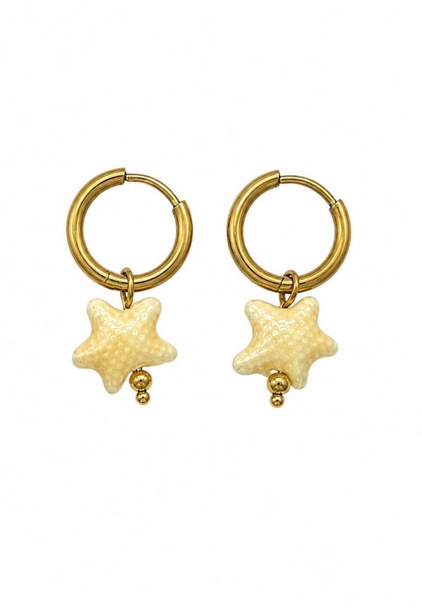 Oorbellen white seastar