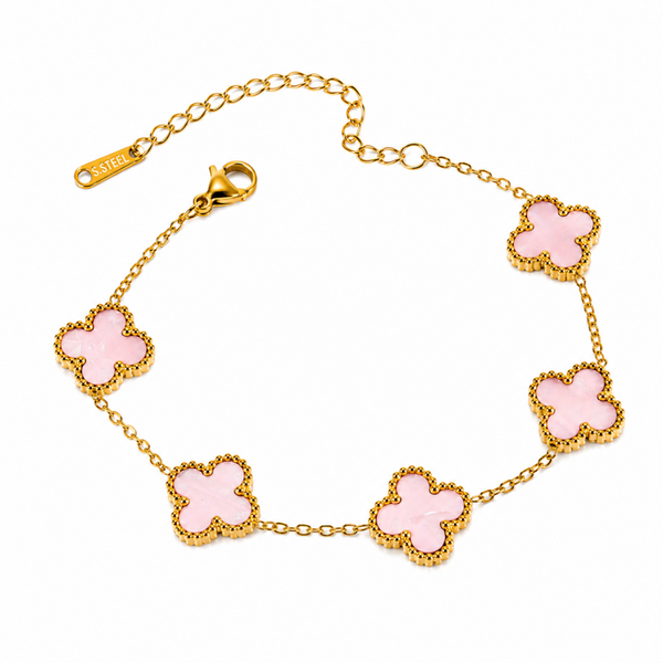 Armband Klaver Roze