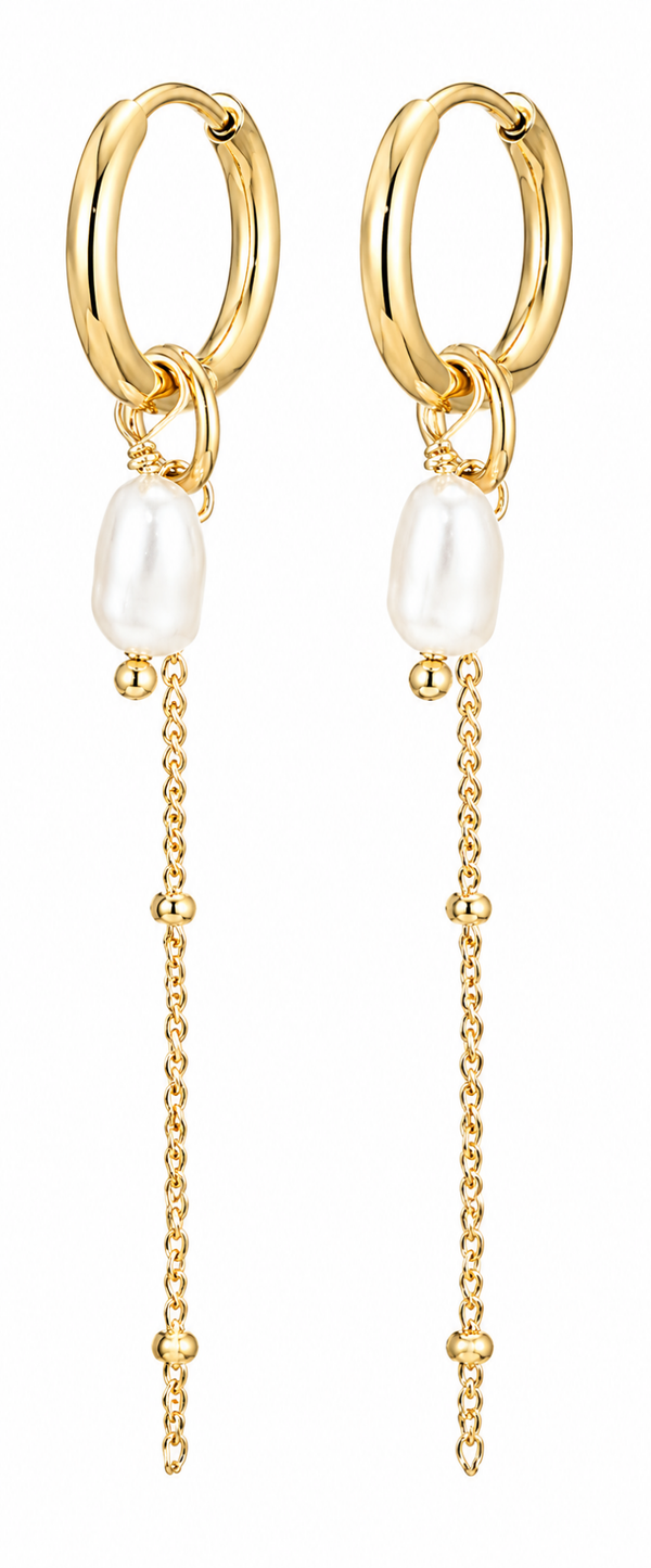 Oorbellen chain stone