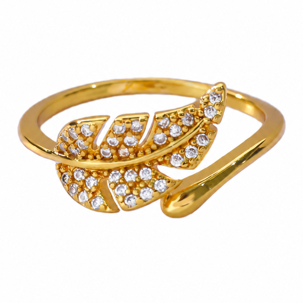 Ring feather goud