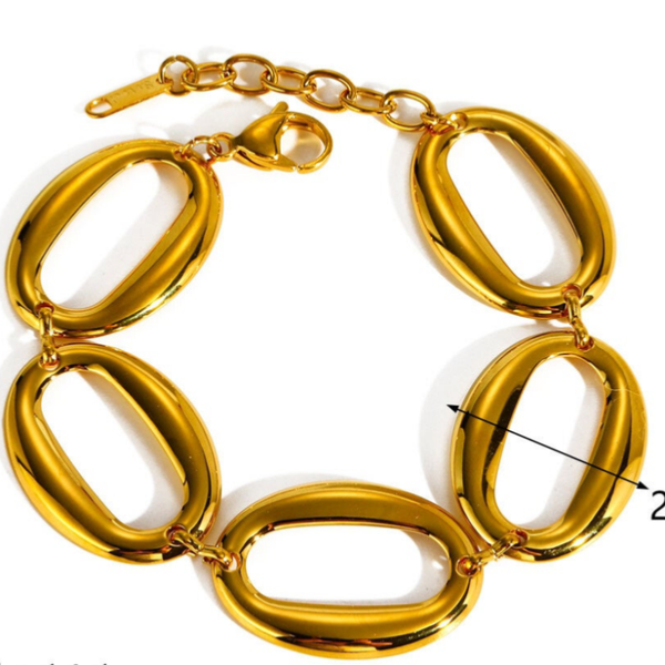 Armband ovaal cirkels goud