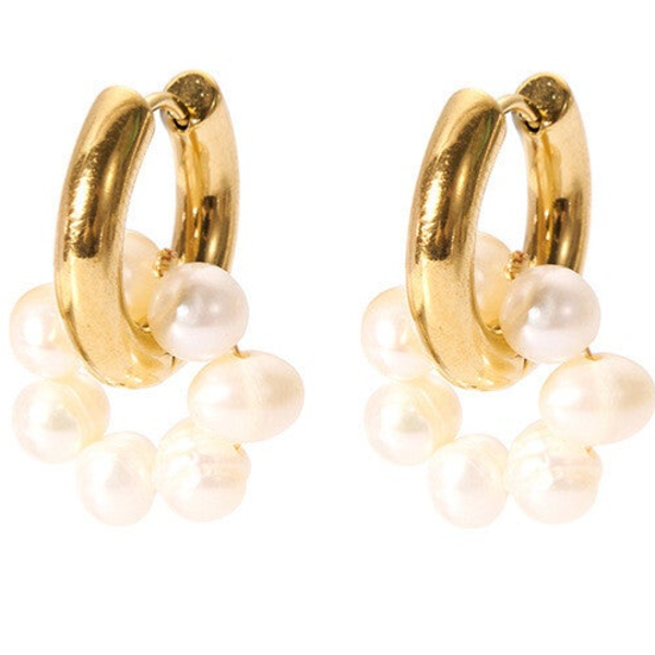 Oorbellen pearl flowers