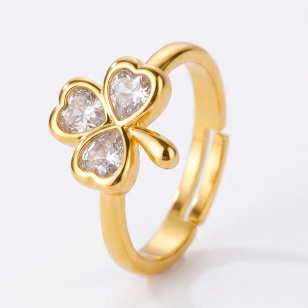 Ring shamrock goud