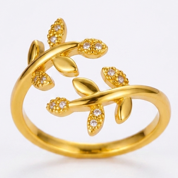 Ring leaf goud