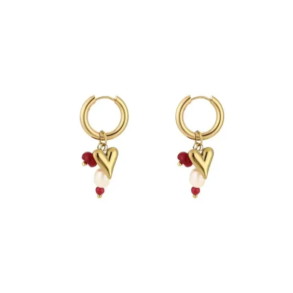 Oorbellen red heart