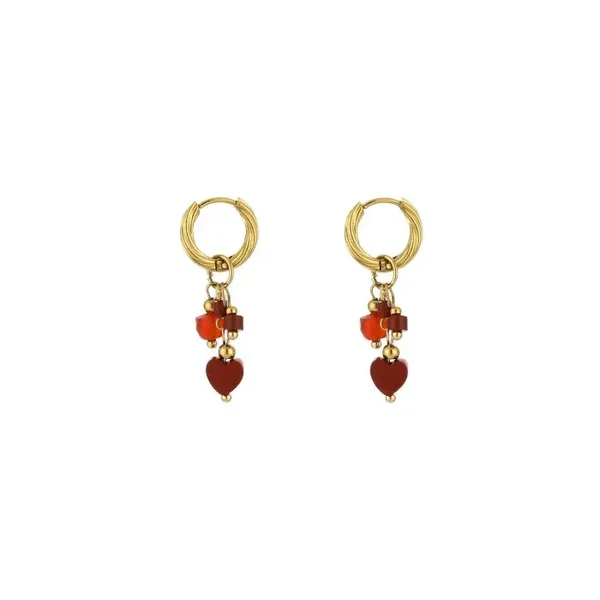 Oorbellen dark red twist