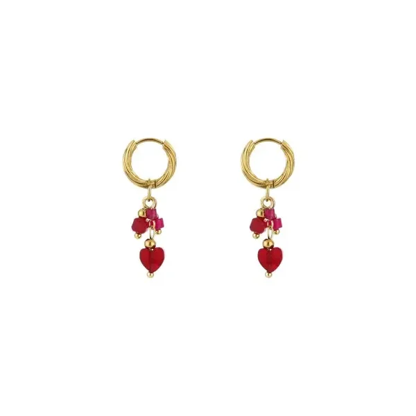 Oorbellen red/pink twist