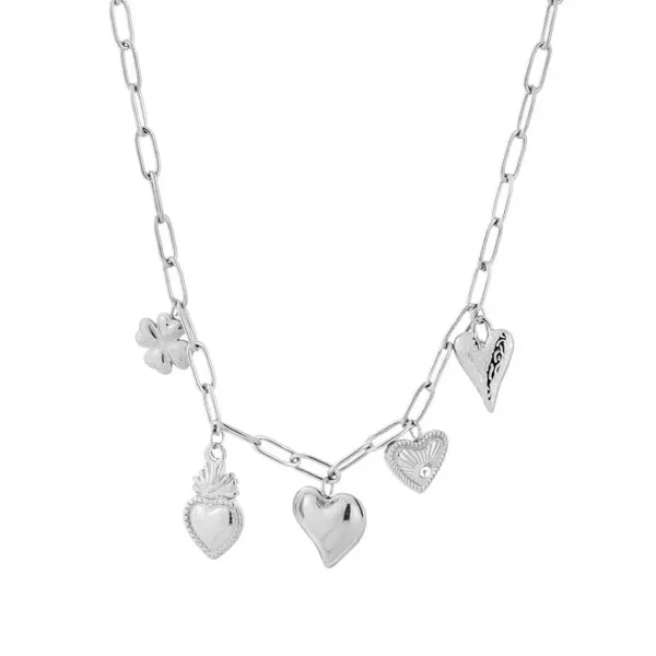 Bedelketting loving hearts zilver