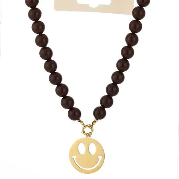 Kralenketting smile brown